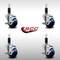 Service Caster 3'' SS Solid Poly Swivel 1-1/8'' Expanding Stem Caster Set with Brake, 4PK SCC-SSEX20S314-SPUS-TLB-118-4 - alternate 2